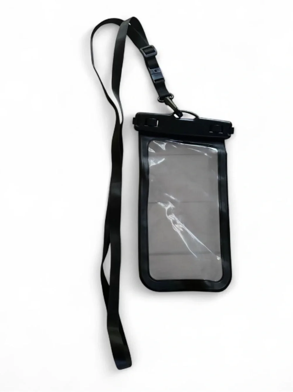 Clear Waterproof Phone Pouch with Black Lanyard